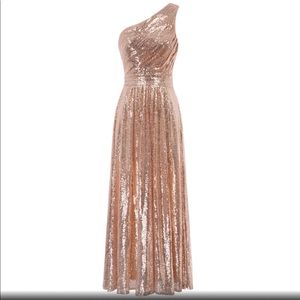 Rose gold sequin formal gown